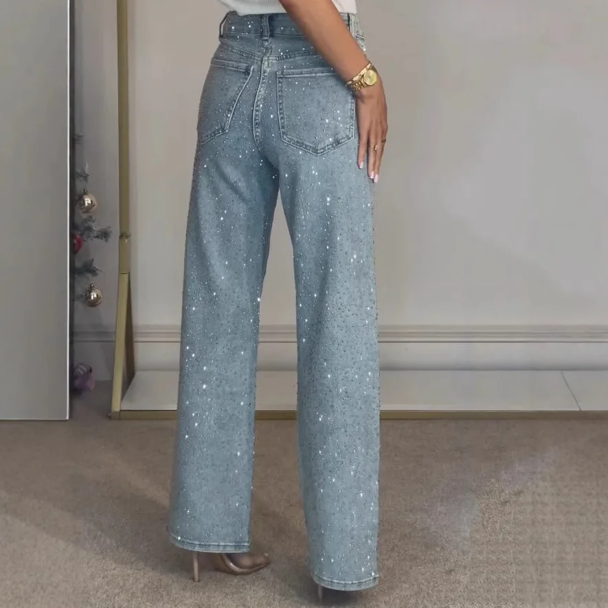 Jean droit pour femmes, pantalon extensible, taille haute, délavé, pour maman, Vintage, Streetwear, Y2k