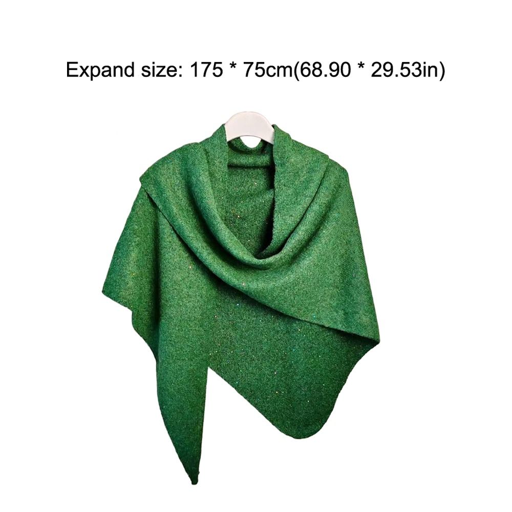 Écharpe triangulaire en laine chaude d'hiver pour femmes, mode coréenne, paillettes, cape haut de gamme, enveloppes