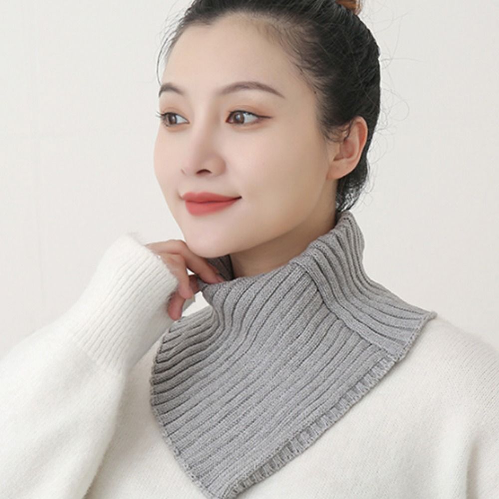 Écharpe tricotée à faux col pour femme, chaude, col roulé, chauffe-cou, détachable, coupe-vent, hiver
