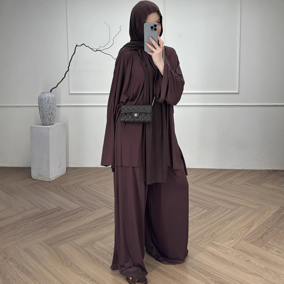 Ensemble 2 Pièces Aïd pour Femme : Haut et Pantalon Large – Style Marocain, Dubaï, Islamique – Blouse et Pantalon Modeste pour le Ramadan – Tenue Arabe