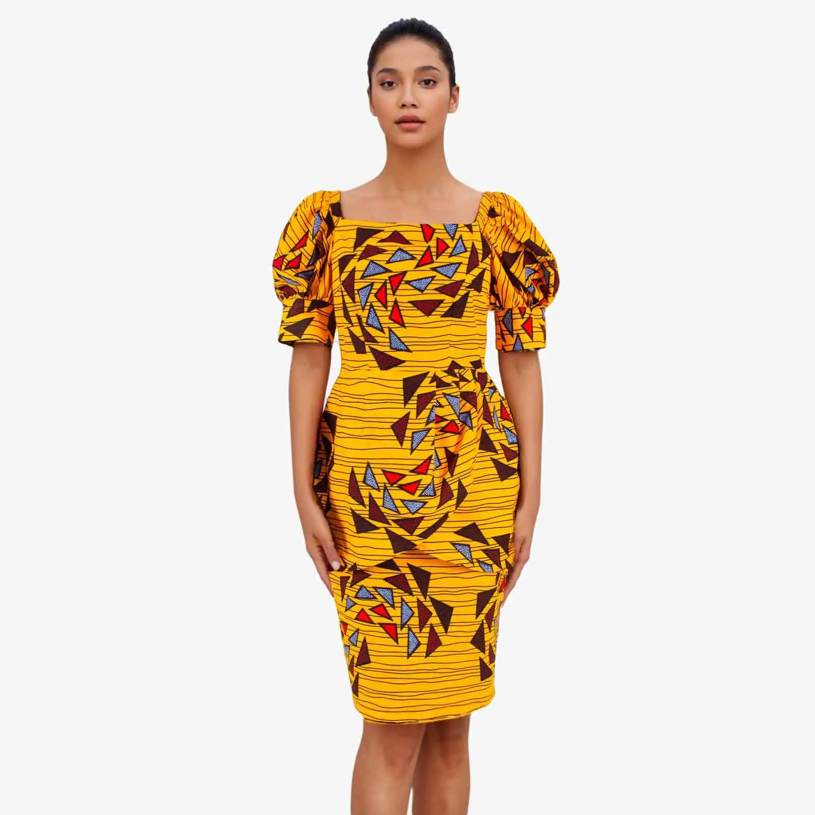 Robe africaine Ankara pour femmes, Dashiki, batterie con, imprimé avertir Batik, manches courtes, robe de soirée mi-longue pour dame, S2025060