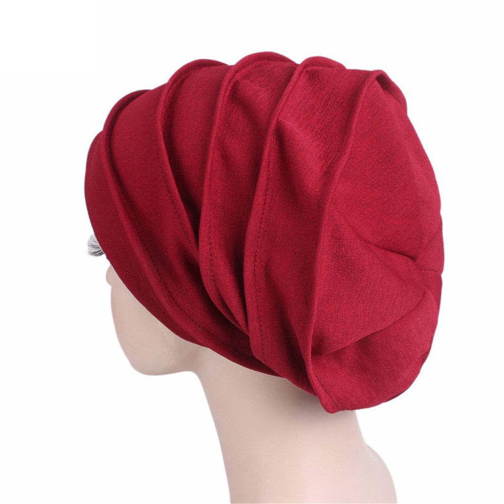 Turban élastique en coton doux pour femme, bonnet, hijabs musulmans, chapeau de chimio rond