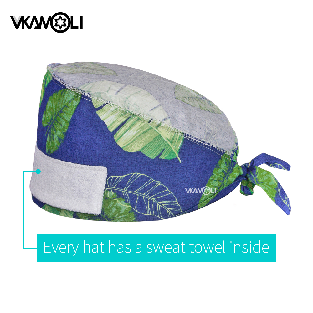 Casquette de chirurgien de protection propre pour femmes et hommes, casquettes imprimées, chapeau de gommage médical, chapeau d'allaitement réglable, casquette de gommage pour cheveux longs
