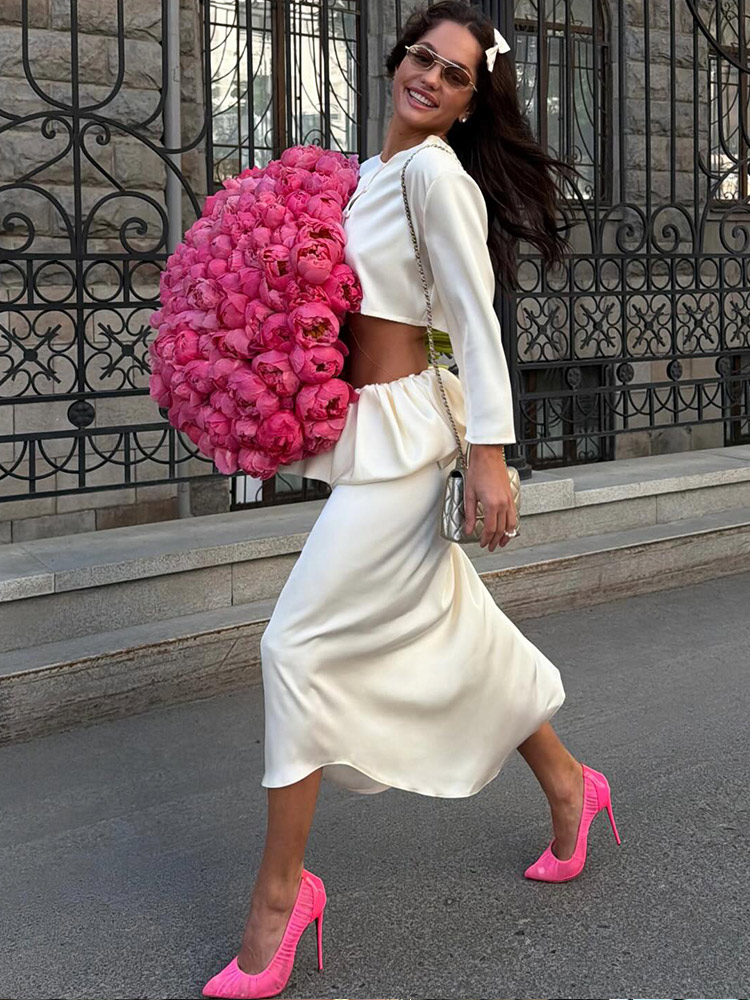 Ensemble jupe et veste pour femme, col à revers en satin, veste blazer à manches longues, jupe mini taille haute ajustée, boutonnée, élégante, pour le bureau, streetwear, femme