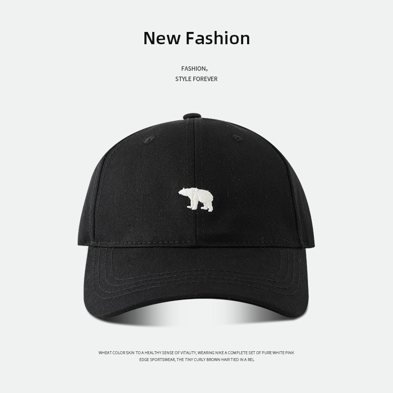 Casquette de baseball brodée ours élégant protection solaire respirant réglable idéal chapeau décontracté hommes femmes unisexe casquette de baseball