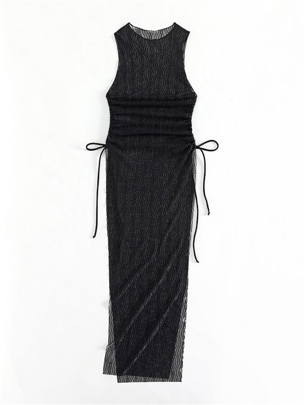 Robe de plage sexy en maille avec fente haute pour femme, couvertures transparentes, jacquard, bikini de proximité, tenue de vacances, maillots de bain