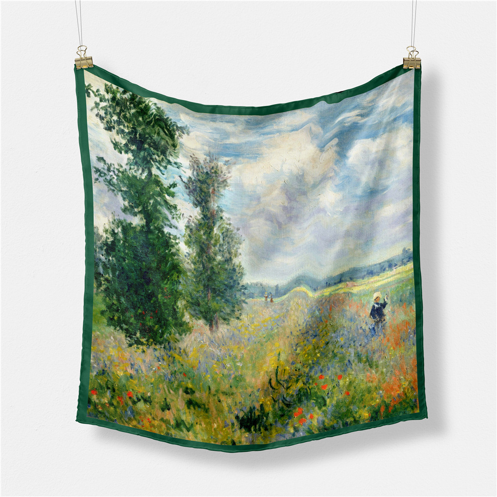 Foulard en soie pour femme, 53CM, écharpe carrée enveloppante, Bandana, petit Hijab, cravate, bandeau