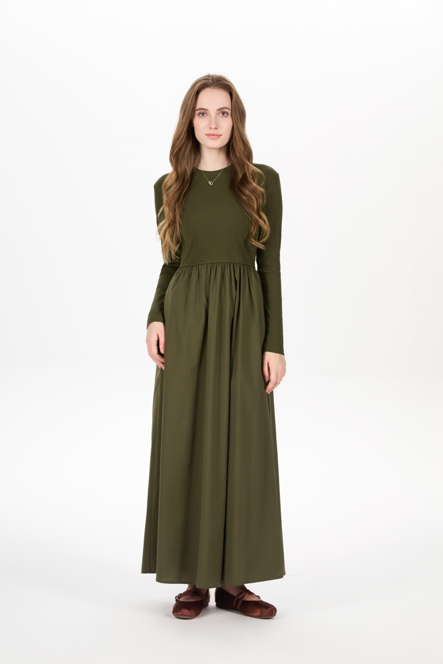 AS AW25 robe Patchwork col rond haut côtelé + jupe + cardigan vêtements femme