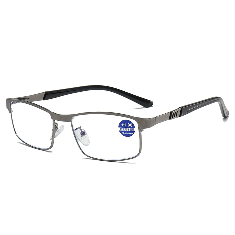 Lunettes de lecture à la mode pour hommes, monture de lunettes de Prescription bloquant la lumière bleue de haute qualité avec charnière à ressort + 100 + 125 + 175
