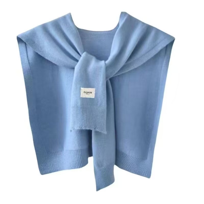 Châle tricoté coréen d'été, faux col de protection contre la climatisation, cape fine nouée, écharpe d'épaule pour femmes