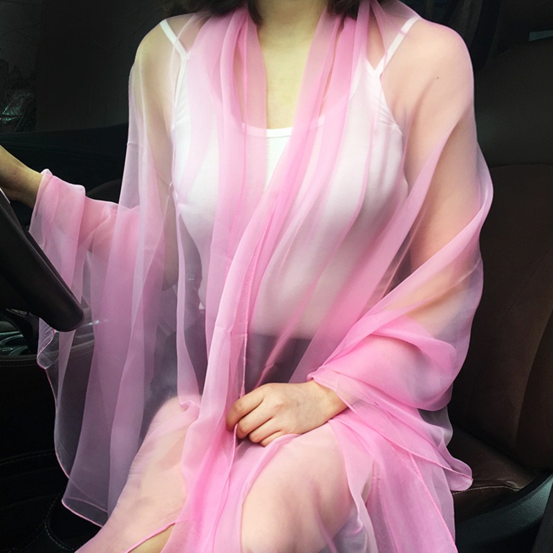 Châle coloré en mousseline de soie pour femmes, écharpe, châles pour femmes, enveloppe, Hijab, Lot Cape, foulards féminins, protection solaire d'été transparente
