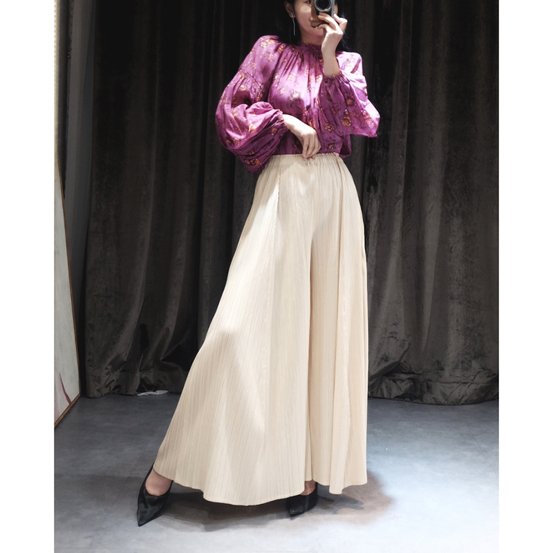 ATA YAKE-Pantalon plissé à jambes larges pour femme, mode coréenne printemps été automne, sarouel drapé, droit décontracté fjake