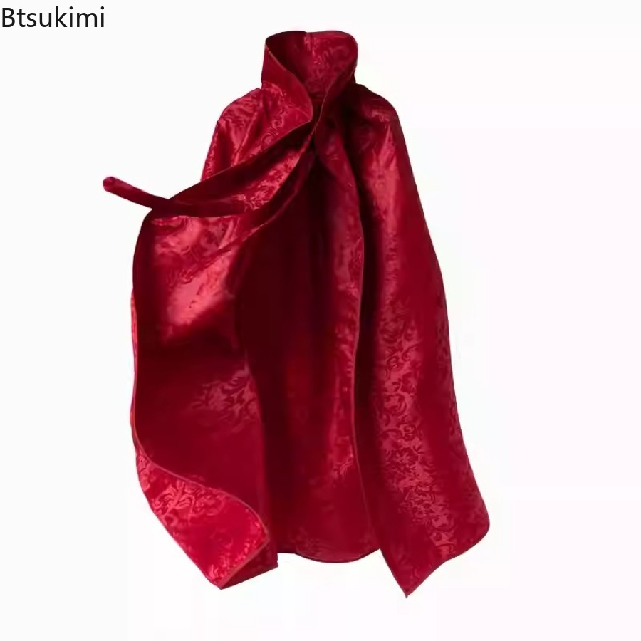 Cape à capuche pour enfants, Costume de spectacle, déguisement de fête de carnaval, Halloween, rouge, noir, blanc, Costume de Cosplay pour femmes et hommes