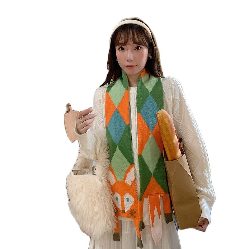 Nouveau automne hiver enfants dessin animé renard tricoté écharpe bébé garçons filles chaud femmes châle enfants femme tricoté Animal femmes écharpe