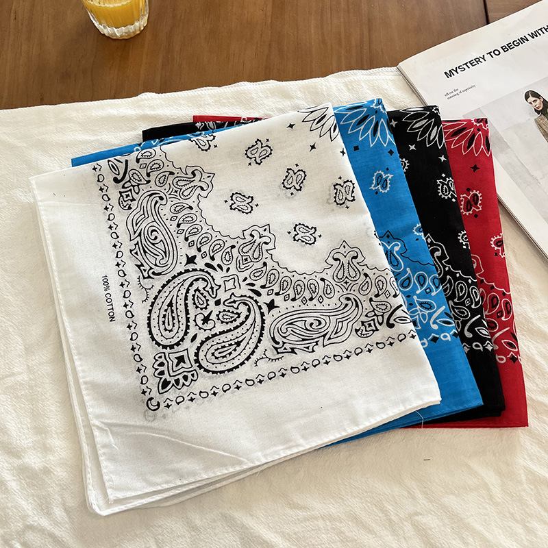 Nouveau Bandana en Coton Paisley Rétro Hip-Hop, Foulard Carré Unisexe, Accessoire de Mode Hip-Hop Street Dance, Foulard de Tête et Accessoire Cheveux/Cou