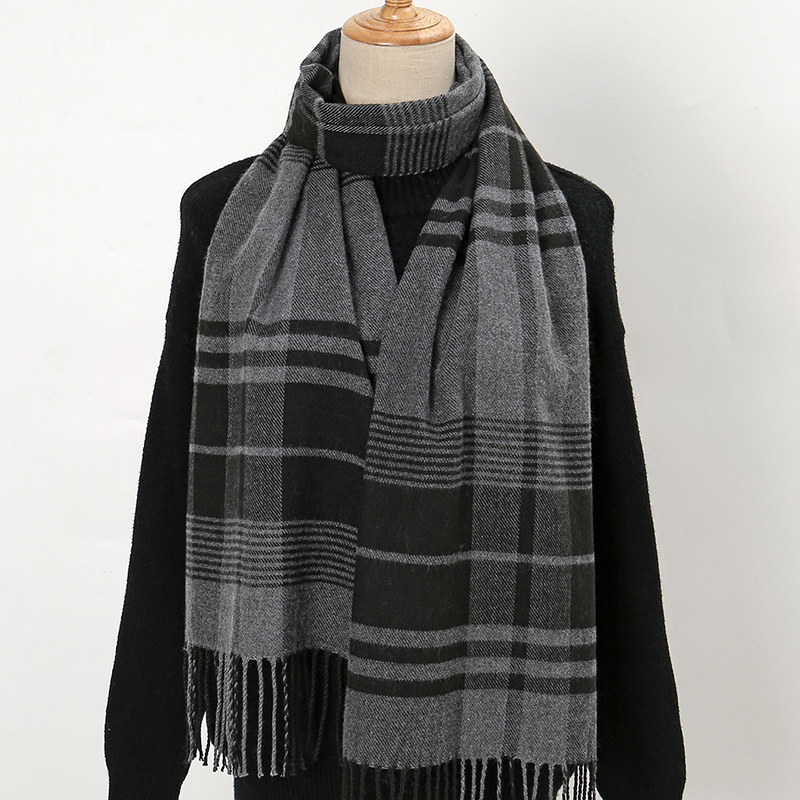 2024 nouveau classique rayure Plaid gland longues écharpes pour unisexe Mature chaud coupe-vent cou écharpe décontracté extérieur écharpe chaînes