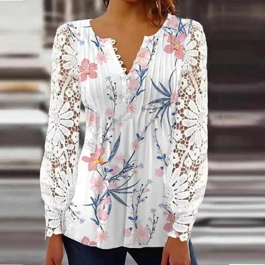 Chemisier imprimé élégant pour femme, chemise décontractée, mode tempérament, haut de rue