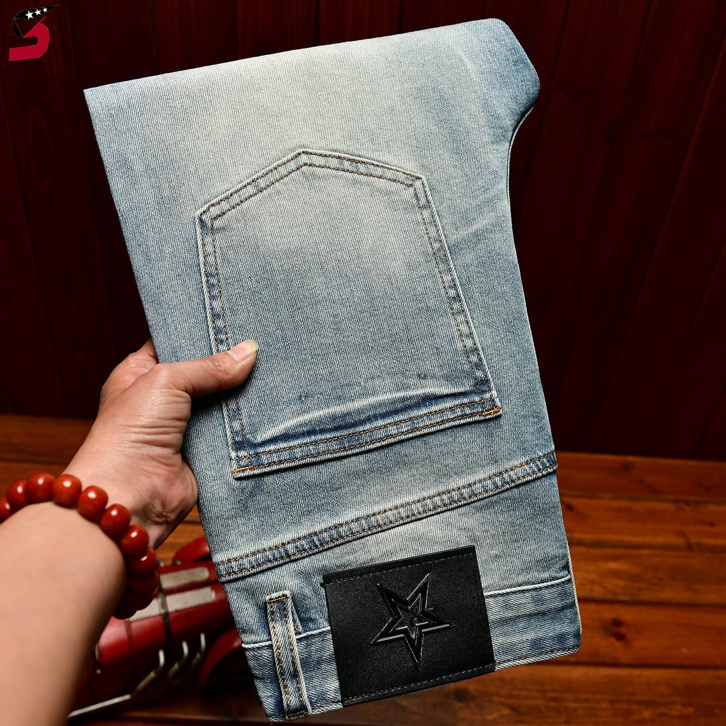 Jeans pour hommes, été, coton extensible haut de gamme, coupe slim, pantalon skinny, délavé, décontracté, tendance, denim, pantalon polyvalent