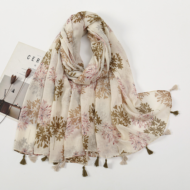 37 Designs Châle Foulard en Viscose à Motifs Paisley Floraux et Franges Fines, Écharpe de Haute Qualité pour Femme, Pashmina, Stola, Hijab Musulman, Sjaal 2026