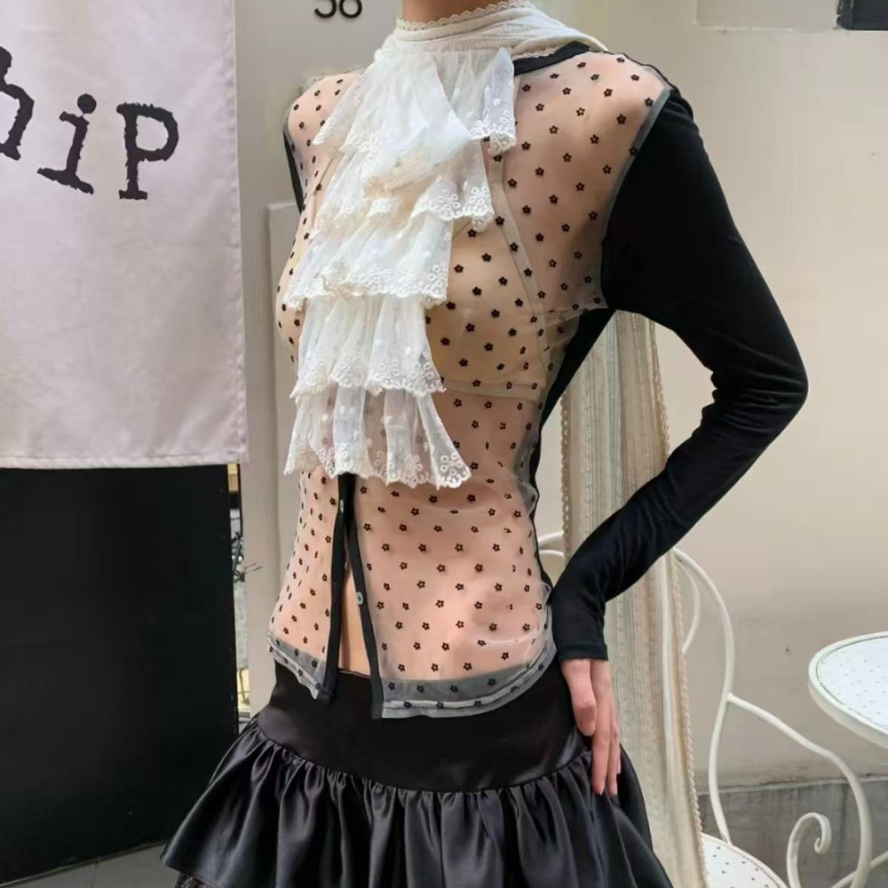 Écharpe en dentelle de Style Court Vintage pour femmes, col en dentelle, travail lourd, écharpe Beige empilable, mode pull tendance, jupe, accessoires