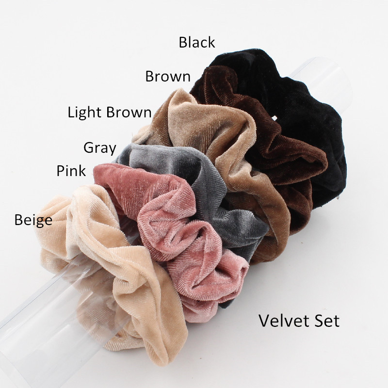 Chouchous en Satin soyeux pour femmes et filles, 6 pièces/lot, cravate élastique solide, extensible, Simple et élégante, bande en caoutchouc, queue de cheval