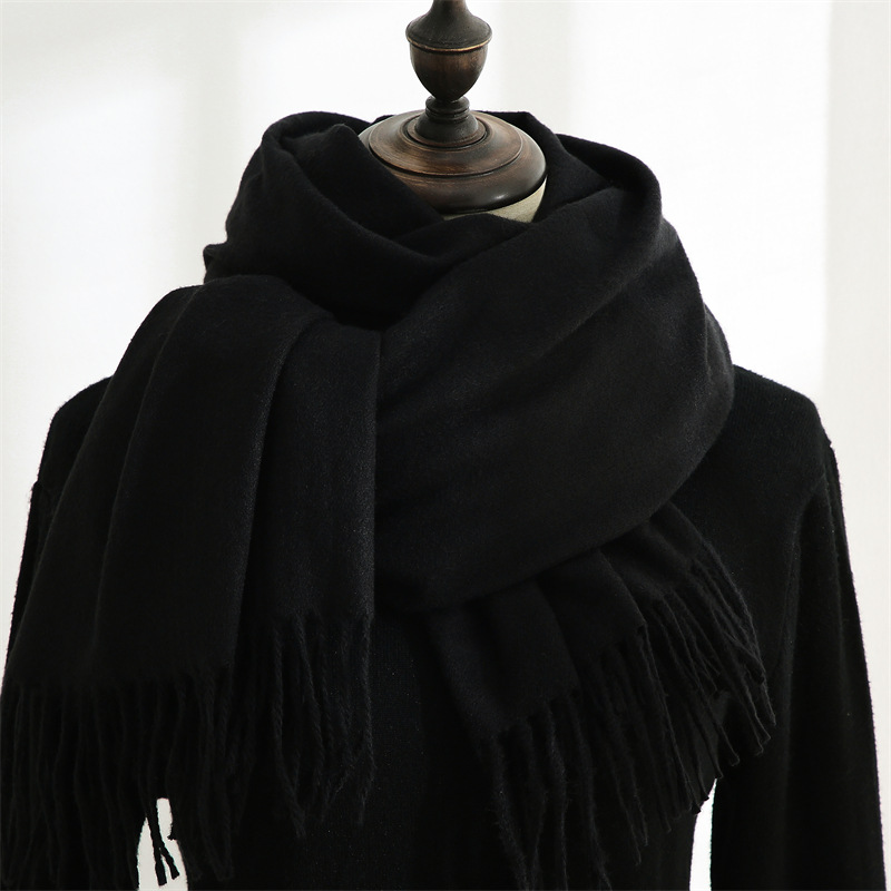Écharpe de mode homme hiver chaud doux pour la peau longue silencieux avec gland cachemire enveloppes coupe-vent au jour froid unisexe Pashmina