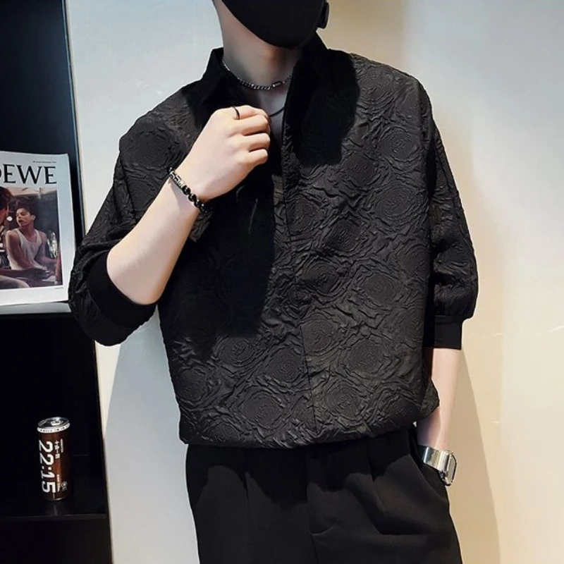 Homme chemise graphique demi manches chemises pour hommes blanc nouveau à la mode 2025 Xxl élégant avec manches hauts tendance S luxe Social I