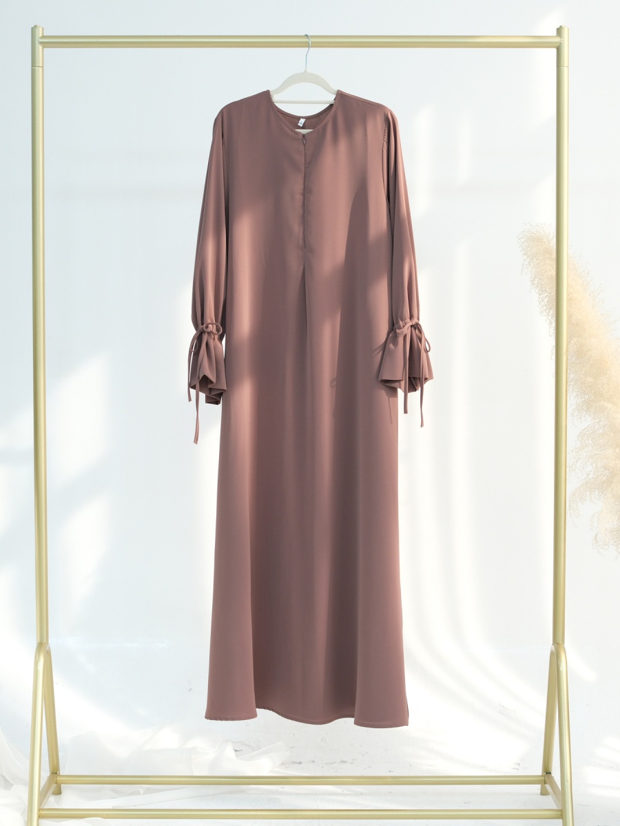 Femmes musulmanes turquie dubaï Abaya cordon manches Robe longue grande taille modeste Ramadan Robe ample caftan Femme Islam vêtements
