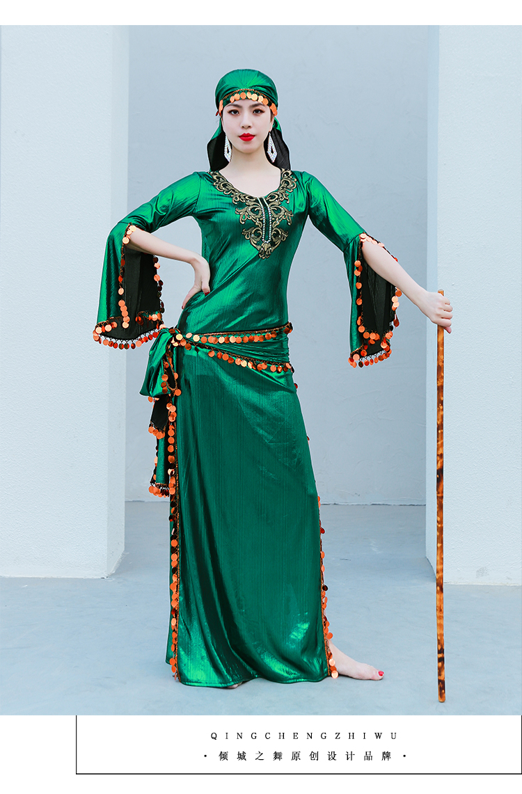 Robe Saidi de danse du ventre pour femmes, Performance individuelle de groupe, costume de concours de danse folklorique, Robe une pièce brodée avec paillettes