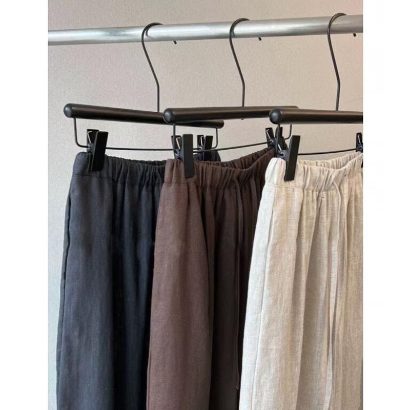 Taille haute coton lin femmes pantalons à jambes larges été mince pantalon décontracté ample mode coréenne solide tout-match pantalon droit