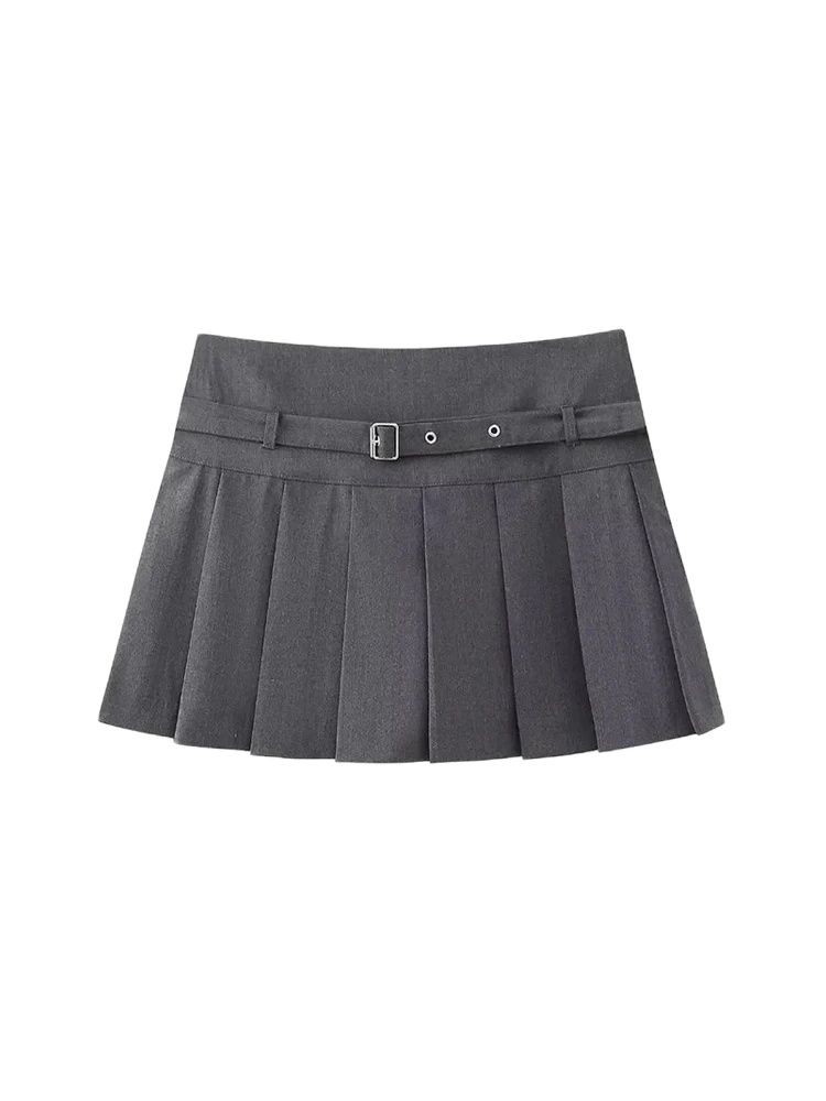 Jupes courtes plissées pour femmes, avec ceinture, fermeture éclair latérale, taille moyenne, jupe-short féminine, mode