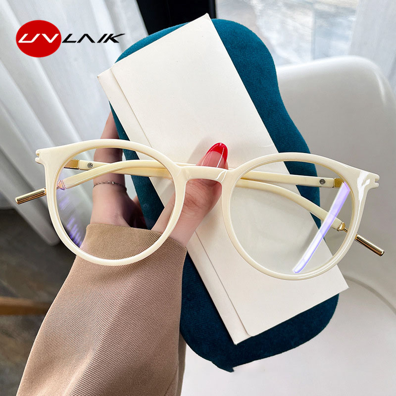 Lunettes optiques rondes anti-lumière bleue pour myopie pour femmes, lunettes rétro vintage, lunettes d'ordinateur, grande monture, mode