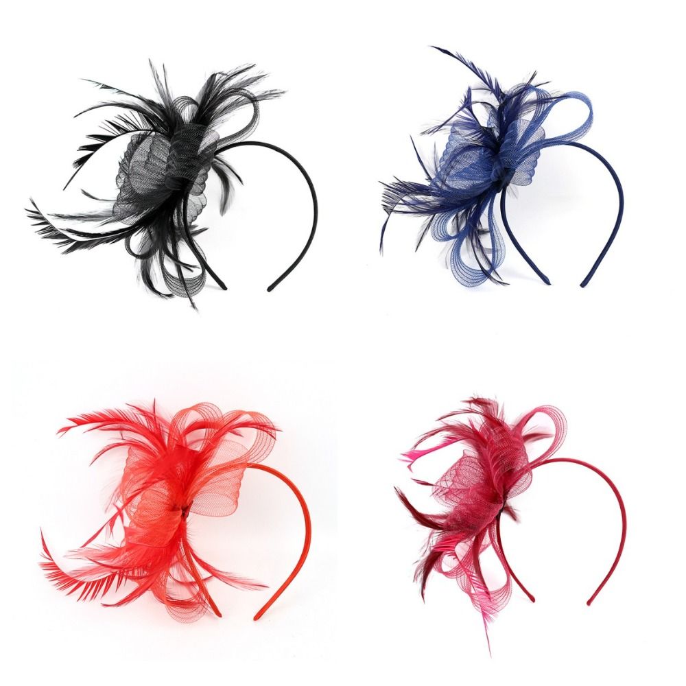 Bandeau fascinateur en plumes pour femmes, rétro britannique, grande pince à cheveux florale, pour Cocktail, fête de mariage, chapeau de mariée, décor, couvre-chef pour dames
