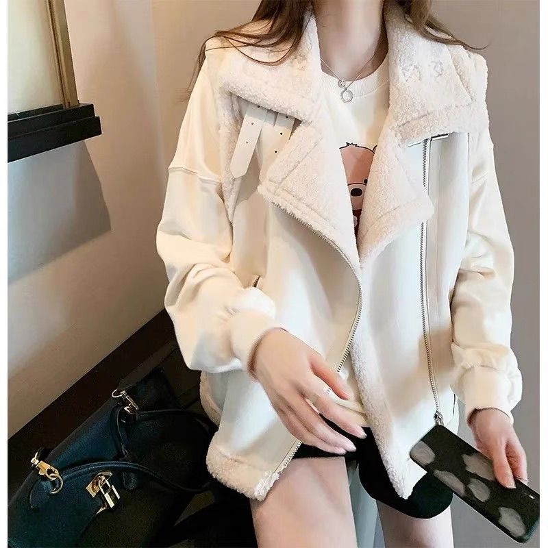Gilet épais doublé polaire pour femmes, col Polo, vêtements multicouches, chaud, Style printemps saison, Fiber synthétique