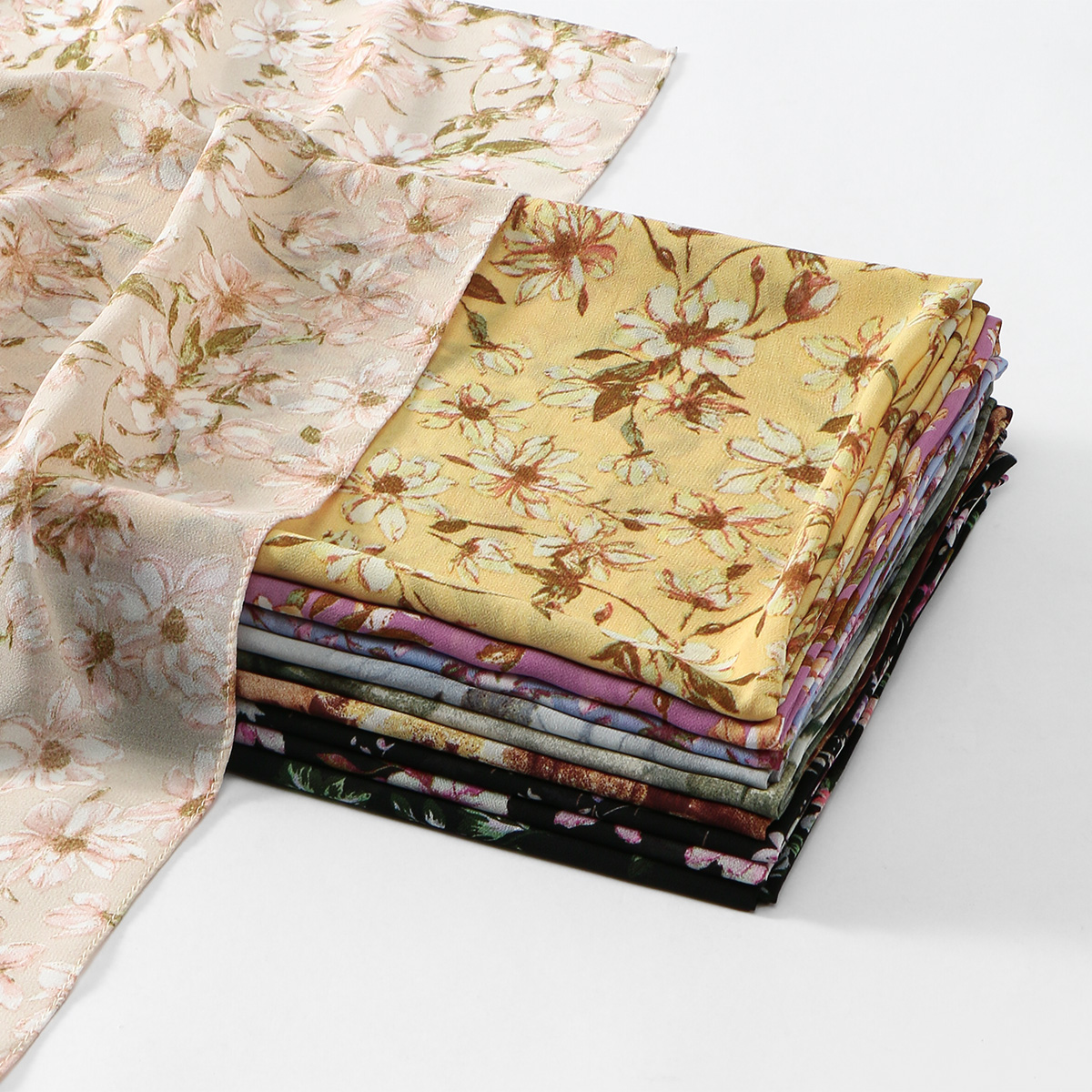 Châles en mousseline imprimés de fleurs, foulard pour femmes musulmanes, Hijab, foulard élégant, long et doux, écharpes enveloppantes, Ramadan, 180x70cm