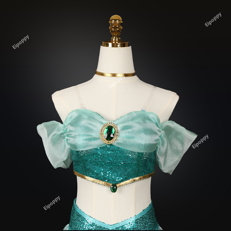 Costumes de cosplay, costumes de spectacle pour adultes, fêtes d'anniversaire pour dames de Noël, robes de princesse Jasmine de carnaval