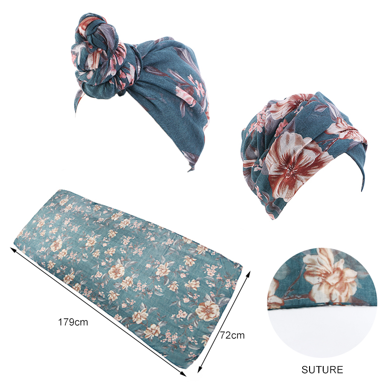 Turban bandana avec nœud supérieur pour femme, bonnet imprimé floral, écharpe pour cheveux longs, bonnet indien, vêtements de sauna musulmans, nouvelle collection