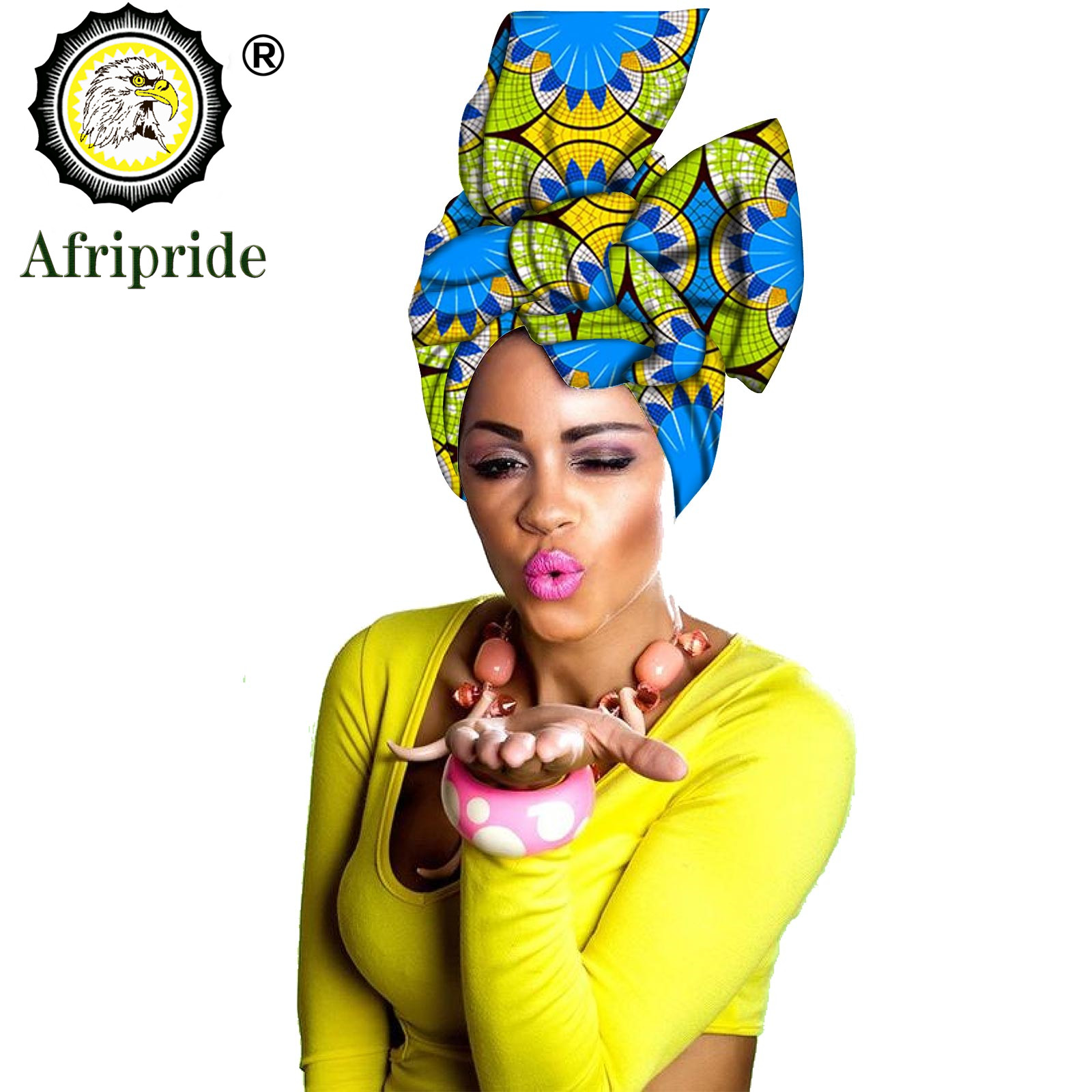 Nouvelle Mode Africaine 2026 : Foulard Turban Traditionnel Africain pour Femme en Coton Ciré 100% AFRIPRIDE Sexy S002