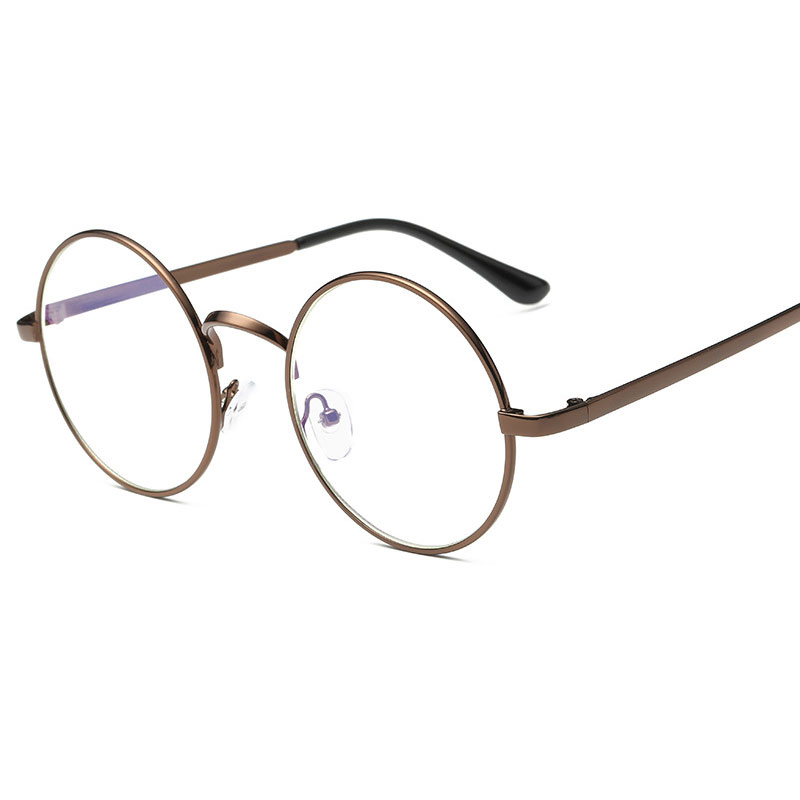 Lunettes rondes transparentes pour lentilles d'ordinateur, monture métallique, pour femmes et hommes, Anti rayons bleus, Oculos De Grau