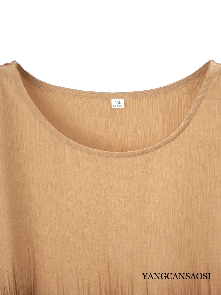 Robe sans manches à col rond en crêpe de soie de mûrier 100 % naturelle, couleur dégradée simple, grande taille, douce pour la peau