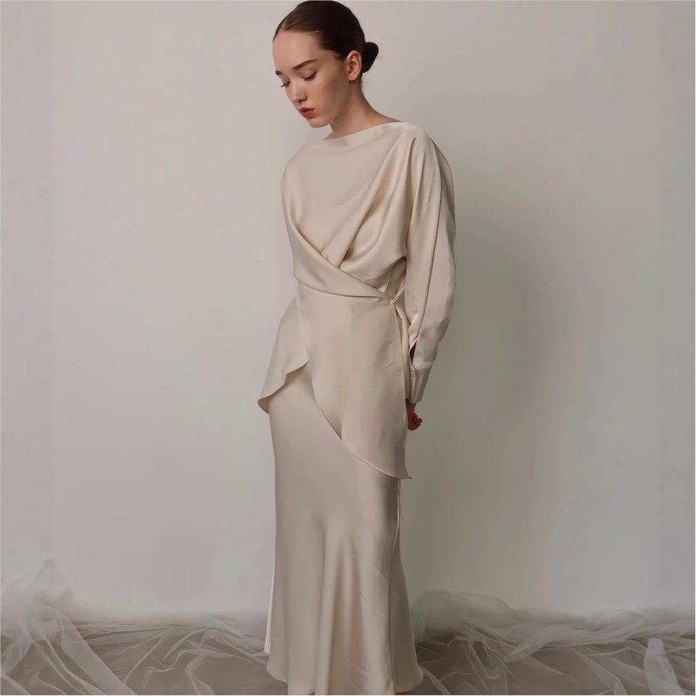 Nouvel ensemble 2 pièces pour femme, couleur unie, robe de soirée élégante, tenue deux pièces polyvalente, coupe ajustée, à lacets, tendance