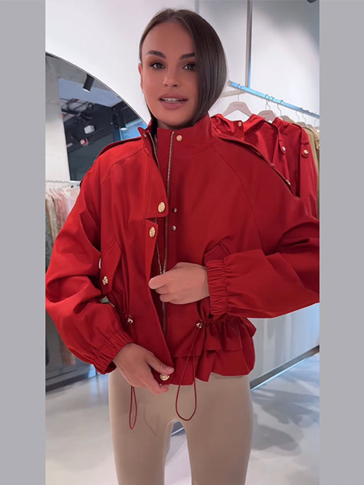 Manteau en daim à lacets pour femme, col rabattu, épaulettes, simple boutonnage, manches longues, solide, vestes élégantes, manteaux d'automne pour dames