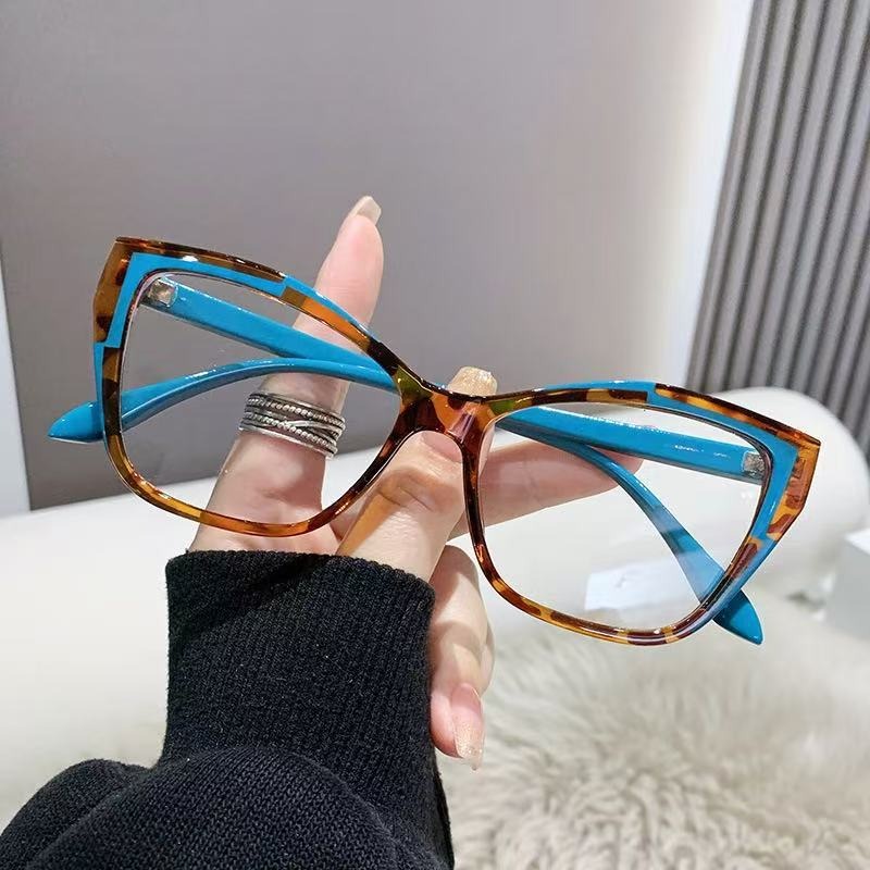 Lunettes de lecture élégantes pour femmes, design color block tendance, anti-lumière bleue, force de correction de 1.0 à 4.0