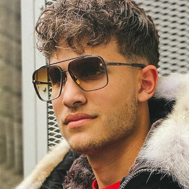Lunettes de soleil carrées en métal de luxe pour hommes et femmes, lunettes de soleil Big Pilot, nuances de conduite, classique, noir, happator, mode