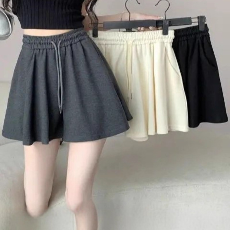 Shorts de sport décontractés style ballet pour femmes, tenue d'été, taille haute, amincissants, amples, plissés, coupe large, type jupe-culotte cinq-quarts