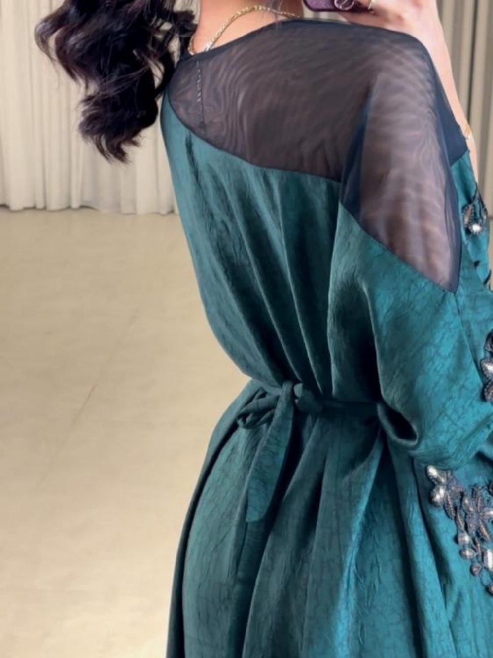 Charmante robe de soirée musulmane à col rond, caftan brodé chic, droite, offre spéciale, robe de bal pour femmes, magnifique tenue de Cocktail arabe