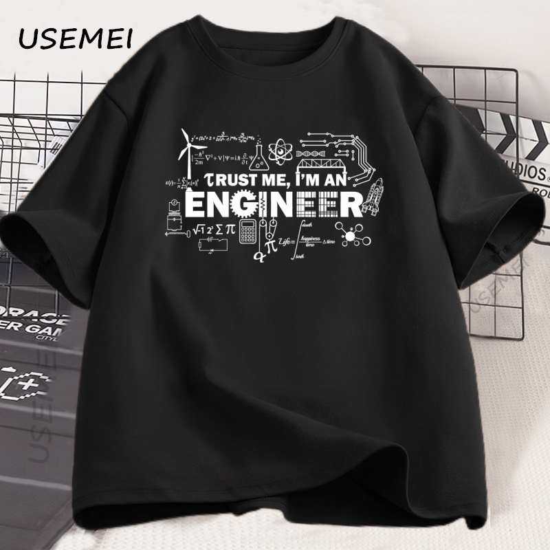 T-shirt homme Faites-moi confiance, je suis un ingénieur T-shirt coton homme travail T-shirt été couverture en coton col rond manches courtes homme vêtements