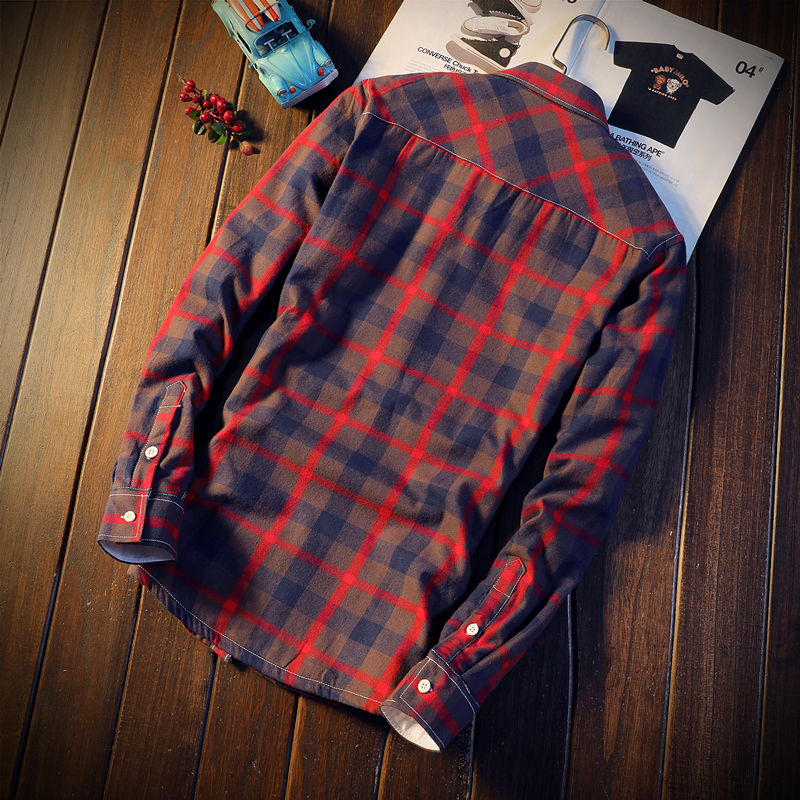 Camisa Masculina hommes Plaid flanelle chemises hommes décontracté automne hiver printemps épais chaud polaire coton à manches longues chemise MCS06