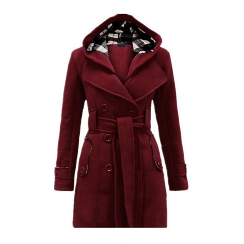 Manteau en laine pour femme, veste polaire chaude avec ceintures, Double boutonnage, couleur unie, décontractée, Vintage, Slim, hiver 2022