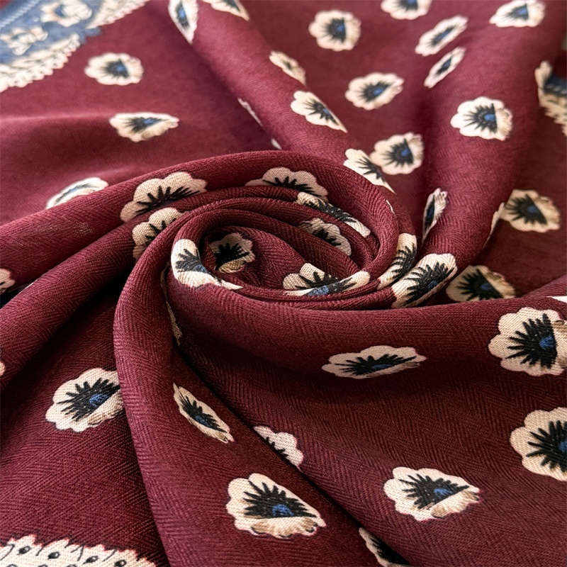 Écharpe carrée élégante en coton et lin à chevrons, châle effet soie, foulard style velours, étole de protection solaire, pour femme
